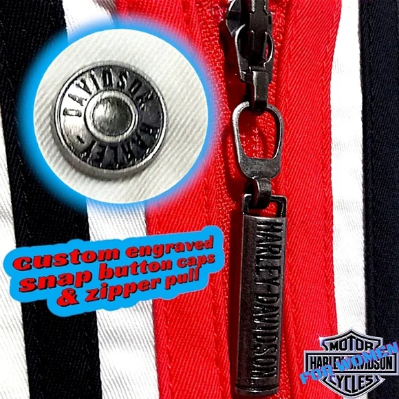 New Harley-Davidson S/L Woven Zip Up Vertical Stripe Vest | Women's 3W (Plus 3X) - Picture 10 of 16